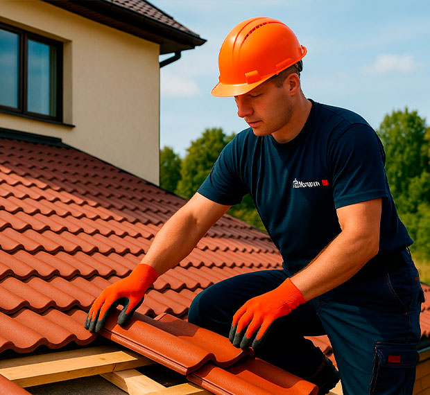 Монтаж кровли из натуральной черепицы в Нижнем Новгороде