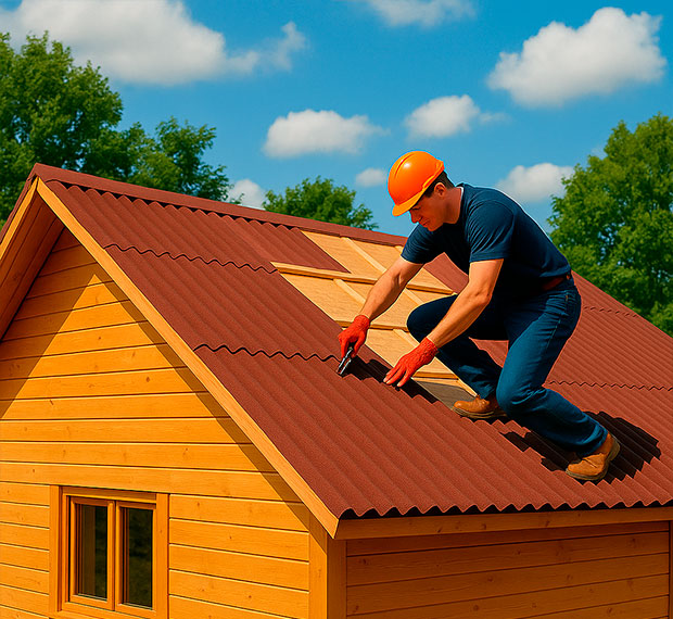 Монтаж кровли из ондулина в Нижнем Новгороде