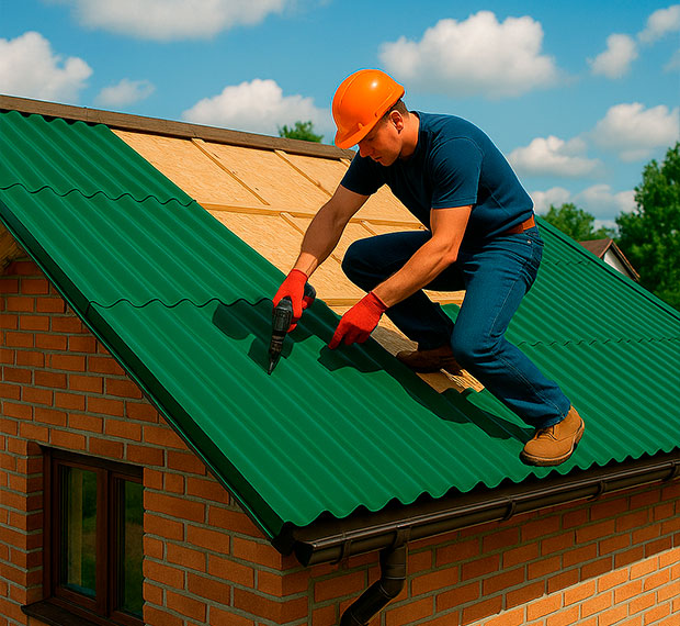 Монтаж кровли из профнастила в Нижнем Новгороде